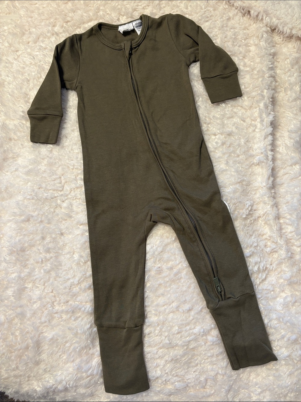 Jamie Kay Zip Romper Onesie Deep Olive 3-6M